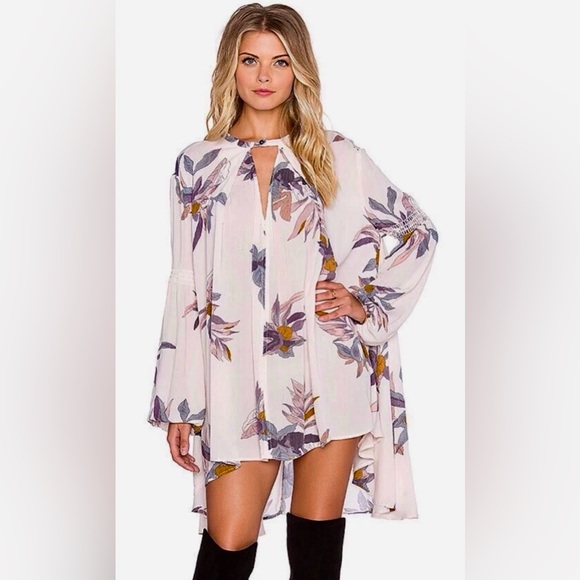 Free People Tops - Free People Orchid Print Swing Tunic